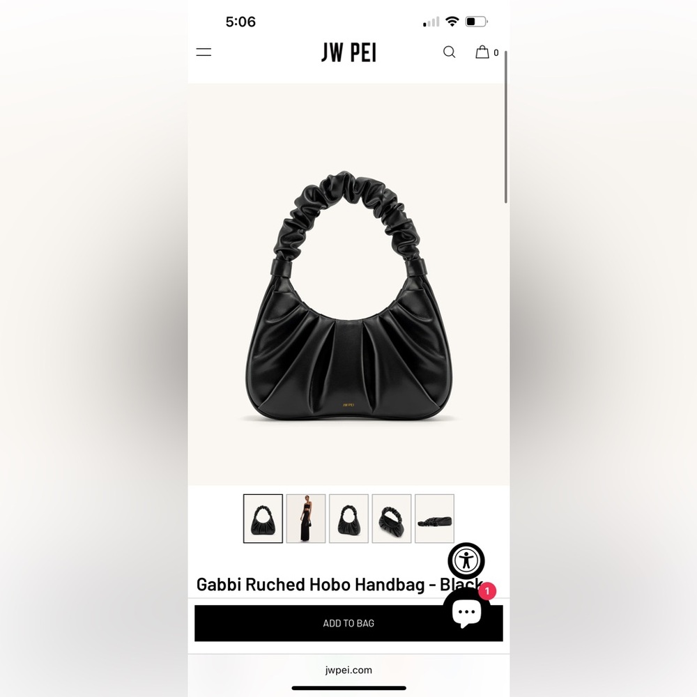 JW Pei- Gabbi Ruched Hobo Handbag